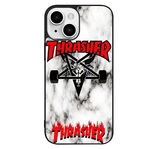 Thrasher Logo Marble iPhone 15 Plus Case