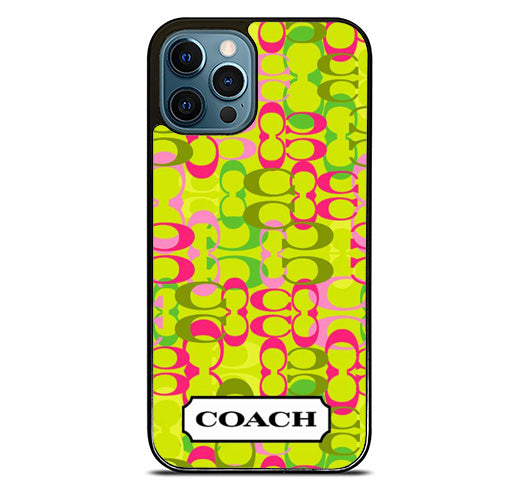 Coach Pattern Green iPhone 15 Pro Max Case