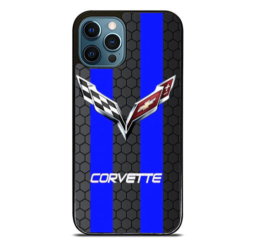 corvette chevrolet striped blue iPhone 15 Pro Max Case