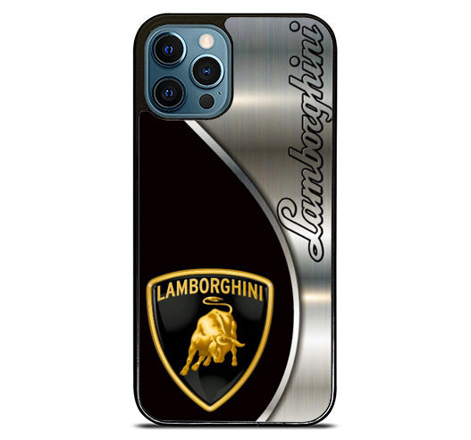 Lamborghini Logo Silver iPhone 15 Pro Max Case
