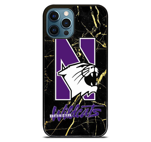 Northwestern Wildcats Black Marble iPhone 15 Pro Max Case