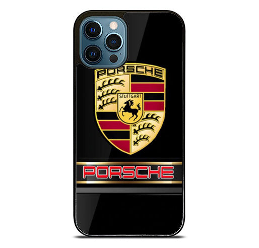 porsche black metallic logo iPhone 15 Pro Max Case