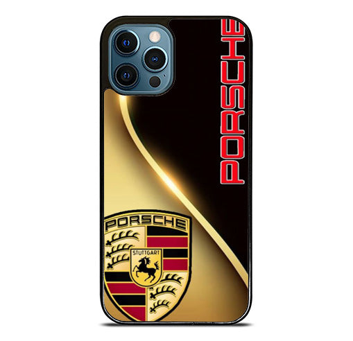 Porsche Metallic Golden Logo iPhone 15 Pro Max Case
