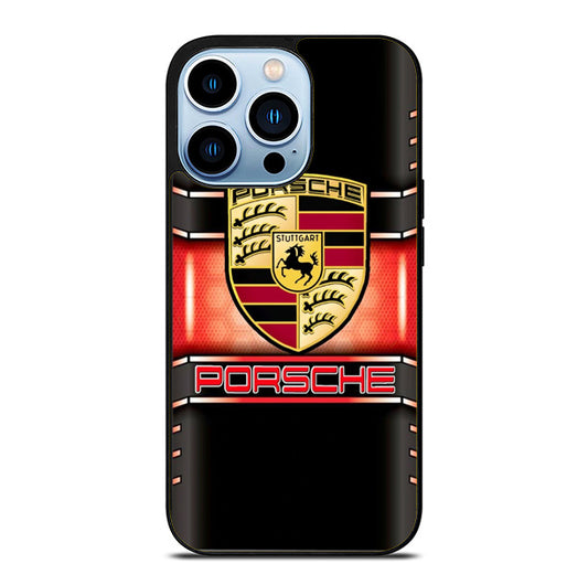 Porsche Red Metallic Logo iPhone 15 Pro Max Case