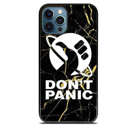 Dont Panic Black Marble iPhone 16 Pro Max Case