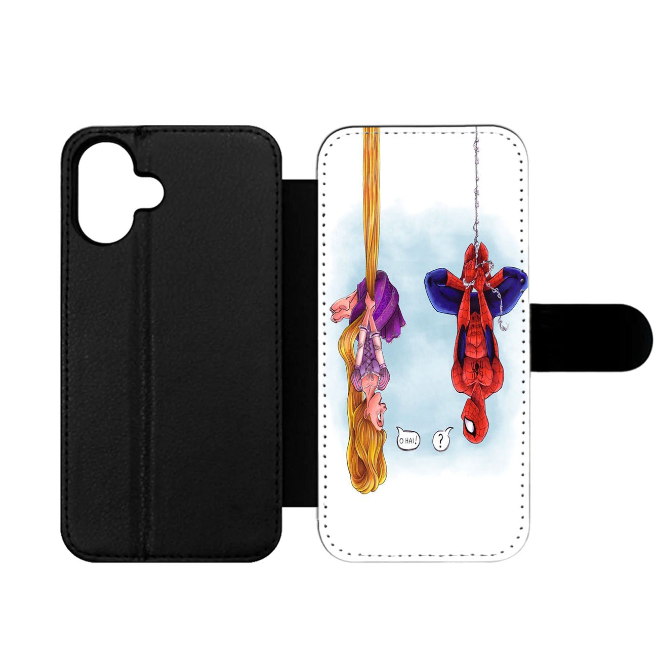 disney tangled and spiderman funny Wallet iPhone Case