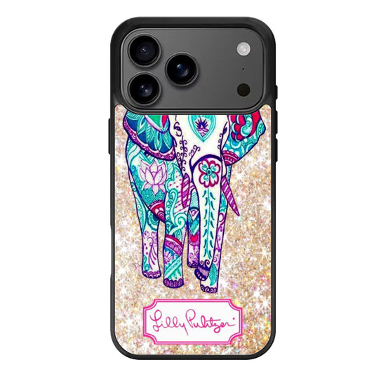 lilly pulitzer elephant sparkly iPhone 17 Pro Max Case