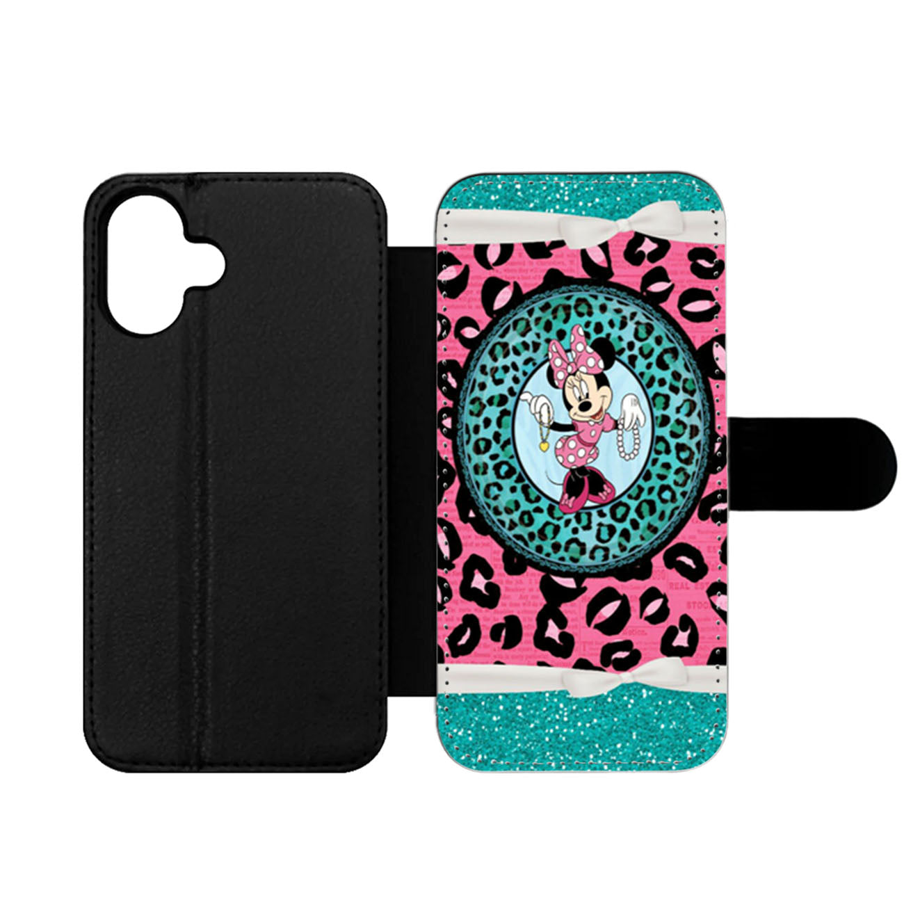 minnie mouse gliter Wallet iPhone Case