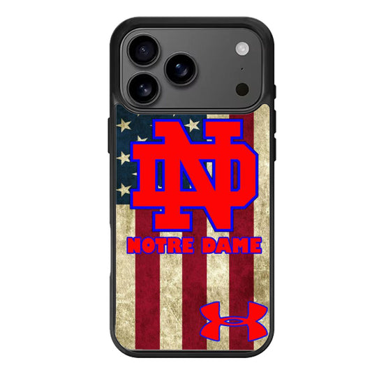 notre dame US flag iPhone 17 Pro Max Case