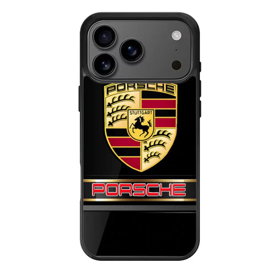 porsche black metallic logo iPhone 17 Pro Max Case